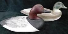 Vintage Painted Duck Decoys - 2 Pieces - Unsigned - 13" and 16" Long