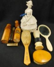 Pair Of Wood Ahmed Soliman Travel Perfume Bottles with Glass Inserts - Misc. Vanity Items