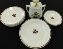 10 Alfred Meakin Ironstone Plates 6.75"-8"-8.75" - Alfred Meakin Ironstone Sugar Bowl