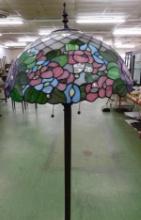 Modern Stained Glass Floor Lamp - Roses / Floral - 66.5" x 20"