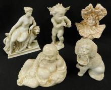 Group of 5 Old Porcelain Figures - 3" to 5" Tall - Hutschenreuther Putti - Neopolitan Goddess