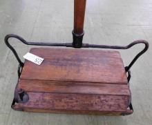 Vintage Wood And Metal Manual Floor Sweeper