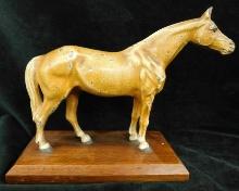 Vintage Hubley Cast Metal Painted Horse Figure - 5.75" x 7.75" x 3"