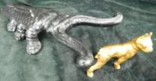 Cast Iron Cricket Boot Jack and Brass Dog