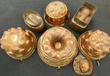 Lot of 7 Vintage Copper Molds