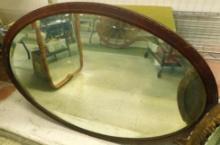Vintage Oval Mirror with Beveled Glass - 28" x 40"