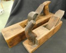 Pair of Vintage Wood Planes - 6" x 14.5" x 3.25" - 5" x 10.25" x 2.25"