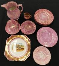 12 Piece Staffordshire Lusterware China Pieces - England