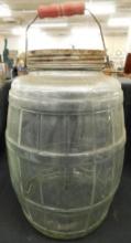 Vintage Glass Pickle Jar with Lid and Handle - 13.5" x 9"