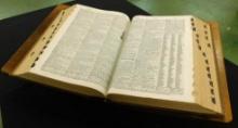 Vintage Bookstand with 1958 Websters Dictionary