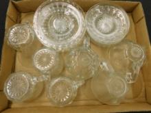 4 Heisey Glass Coasters - 3 Heisey Saucers - 7 Heisey Mugs
