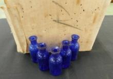72 Vintage Cobalt Blue Poison Bottles - Each 3.75" Tall