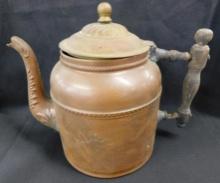 Vintage Copper Teapot - 7.5" x 9.5" x 5.5"