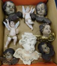 Box Lot of Porcelain - Paper Mache and Resin Puttis - 8 Pieces
