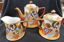 3 Piece Nippon Immortals Tea Set - Teapot - Sugar - Creamer