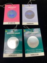 lot of four 2000 masters practice round badges