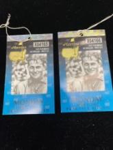 lot of two 2002 masters practice round badges