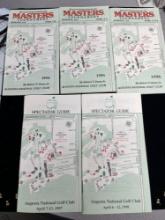 lot of five 1994 through 1998 Masters spectator suggestions for the tournament