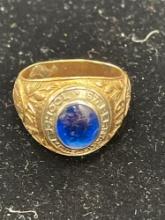 10K Gold and Sapphire High School Ring 1947 St Bernard
