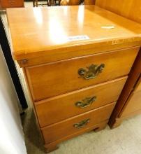 Spain Hour - Maple 3 Drawer Nightstand - 28" x 18" x 16"