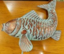 Copper Artistic Koi Fish Garden Art - 21" x 15"