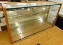Waddell Wood and Glass Showcase with Plastic Back Doors - 21.5" x 39" x 11"