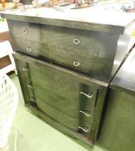 Basic Witz Furniture - MCM Mid Century - 5 Drawer Tall Dresser - 45" x 38" x 19"