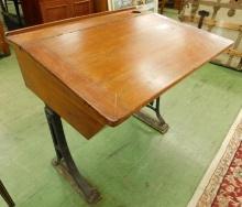 Vintage Adjustable Height School Desk - 26" x 26" x 20"