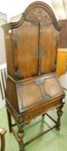 Bonnet Top Secretary with Key - 74" x 31" x 19"