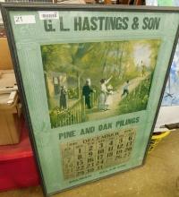 G.L. Hastings and Son Framed Calendar - 43" x 31"