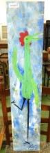 Southern Folk Art - Signed Ernest "Chicken Man" Lee - On Plywood - 48" x 10"