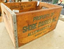 Vintage Shore Dairies Wood Box - 9.5" x 16" x 13"