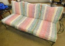 Wrought Iron Outdoor Couch with Cushions - 31.5" x 70" x 31"