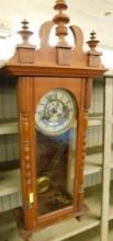 Oak Wall Clock - 33" x 12" x 6"