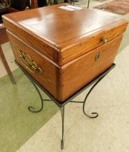 Pine and Metal Box with Metal Stand - 25" x 12" x 12"