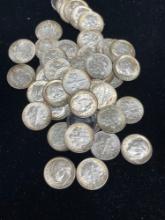 lot of 46, 1964 Roosevelt dimes 90% Silver BU