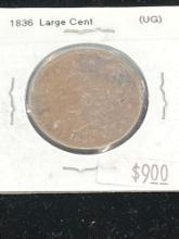 1836 matron head large cent