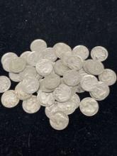 lot of 54 Buffalo nickels 1937 and 1938