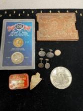 Lot of Items Sterling Cuff Links 2018 Stones Medallion Arrow Head