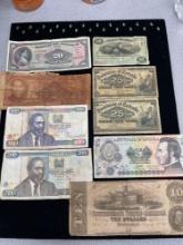 Lot of Foreign Currency and 1 Confederate