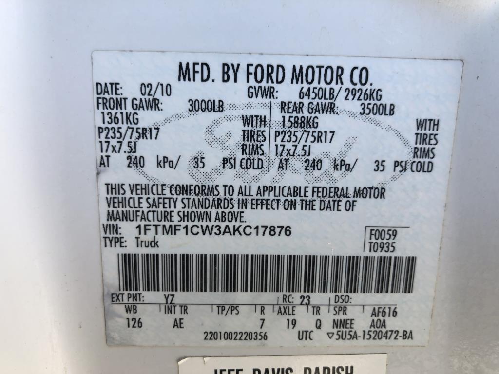 2010 Ford F150 XL
