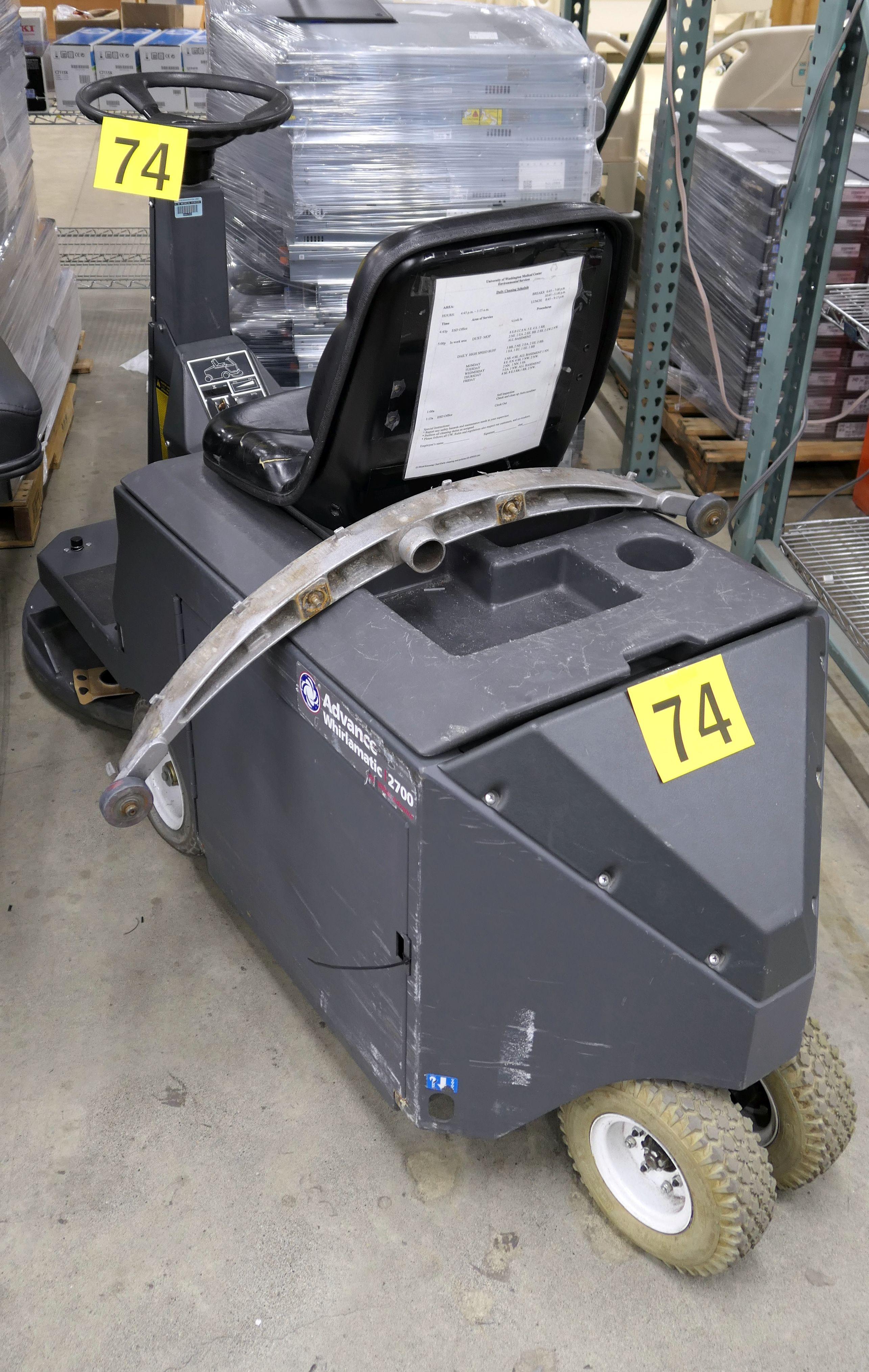 Riding Burnishing Machine: Nilfisk Advance Whirlamatic 2700, 1 Item