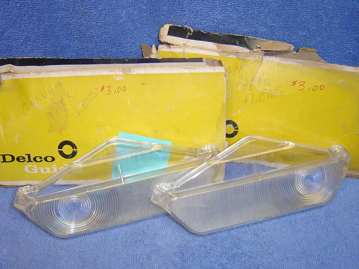 PAIR RT/LFT CORVAIR CLEAR CAR LENS DELCO BRAND