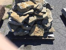 Skid of wall limestone stones