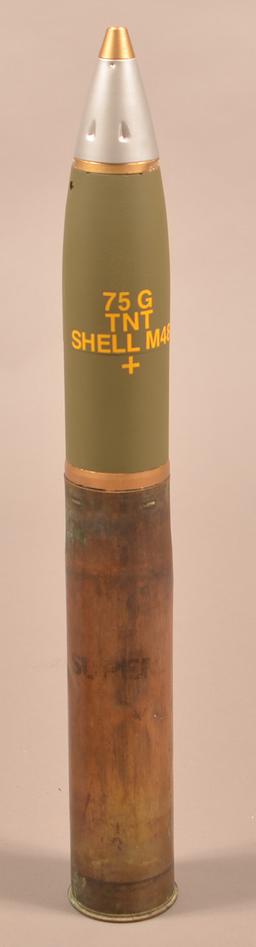 1943 75mm M18 shell casing