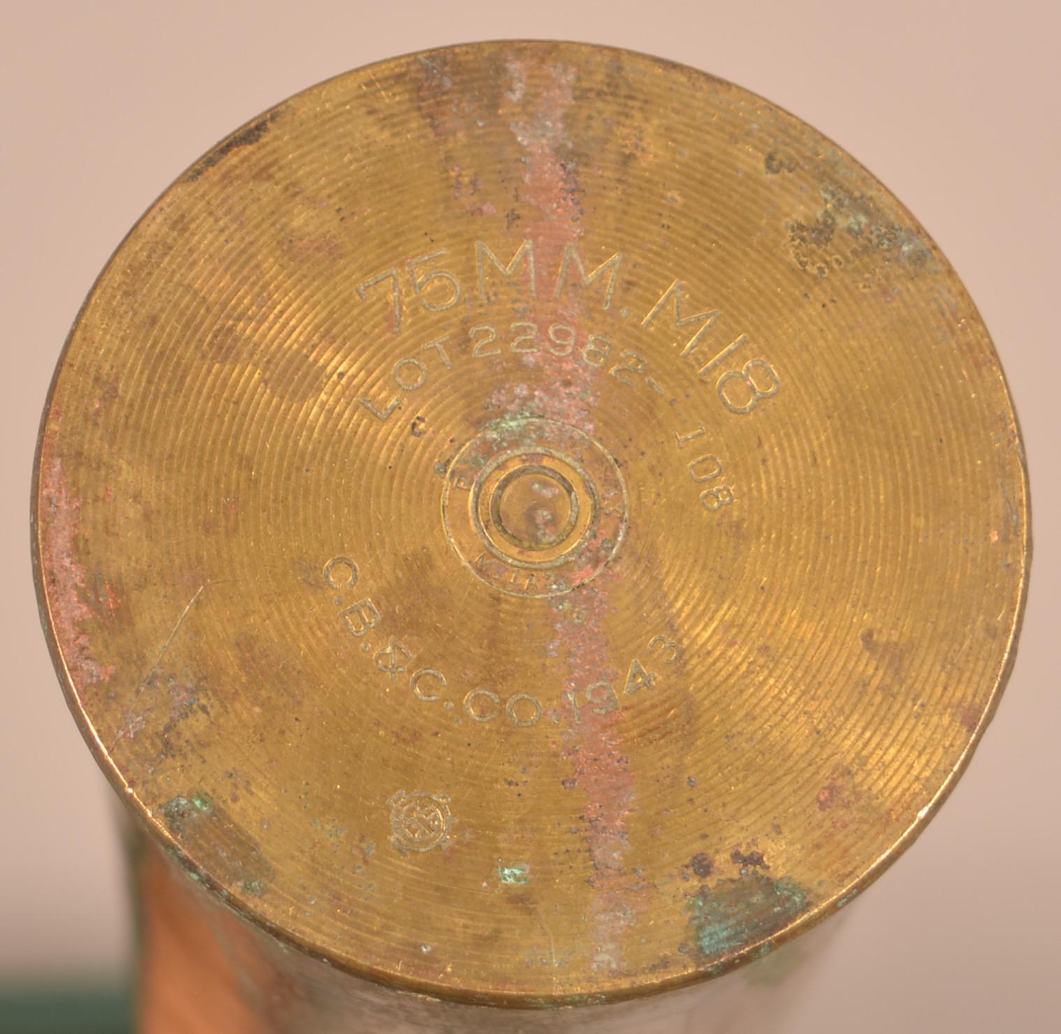 1943 75mm M18 shell casing