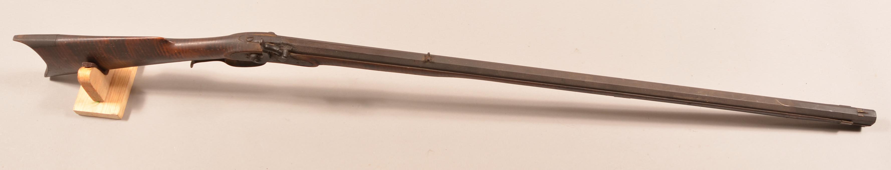 Signed Leman .44 cal. Full Stock Kentucky Rifle