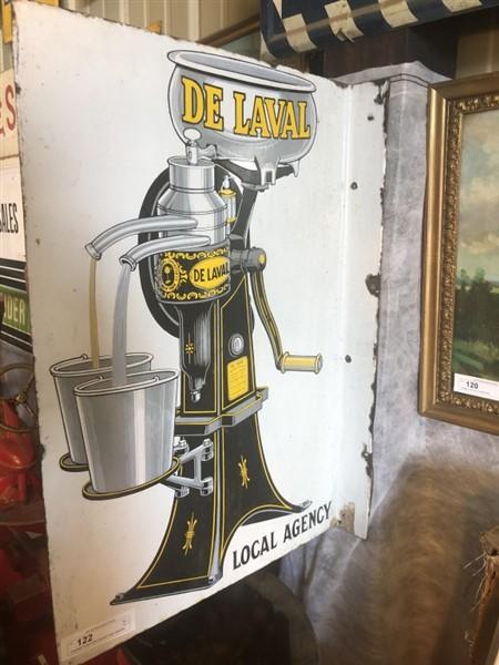 Enameled Double-Sided DeLaval Cream Separator Sign