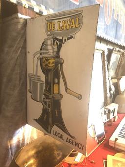Enameled Double-Sided DeLaval Cream Separator Sign
