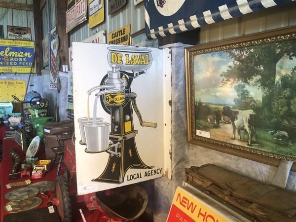 Enameled Double-Sided DeLaval Cream Separator Sign